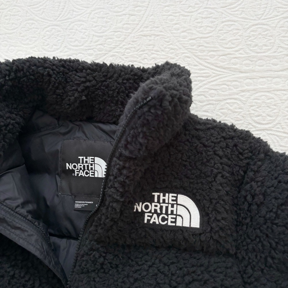 The North Face Women's High Pile Plush Cropped Down Nuptse Jacket, Black - Picture 3 of 11